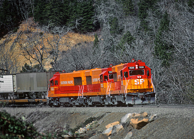 Three M-K TE70-4S locomotives on their initial run in 1978. Photo by Roger Puta.