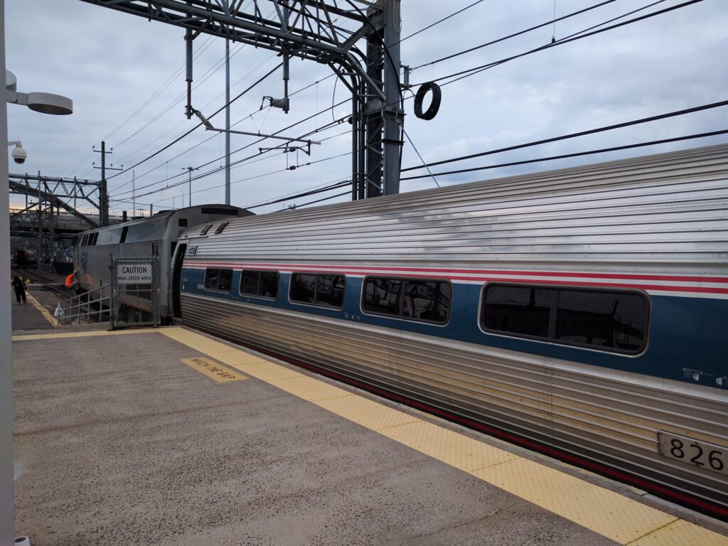 This diesel locomotive brought the train down from Vermont