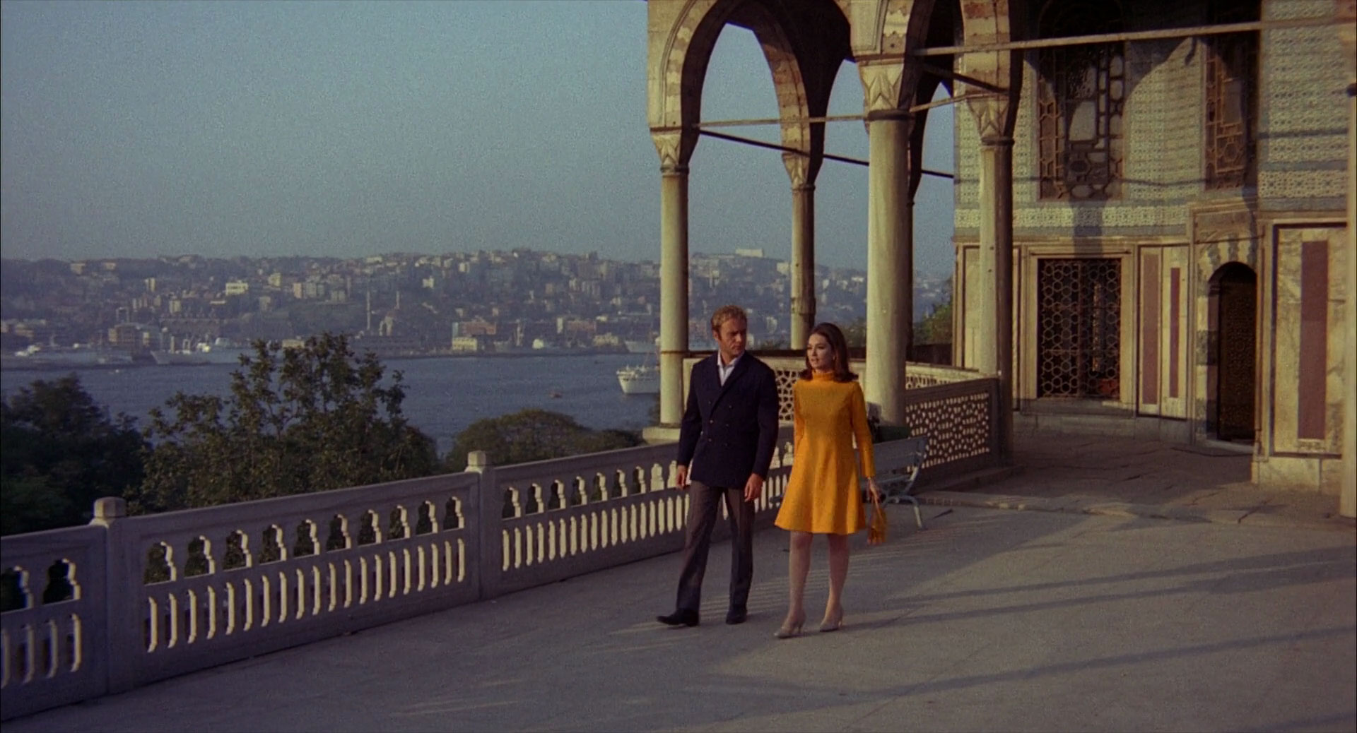 Vic Morrow and Suzanne Pleshette take in the sunset in Istanbul.