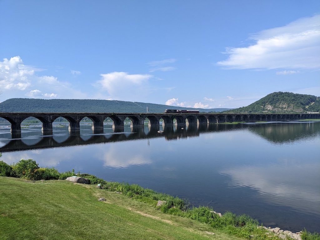 View of the bridge from the porch.